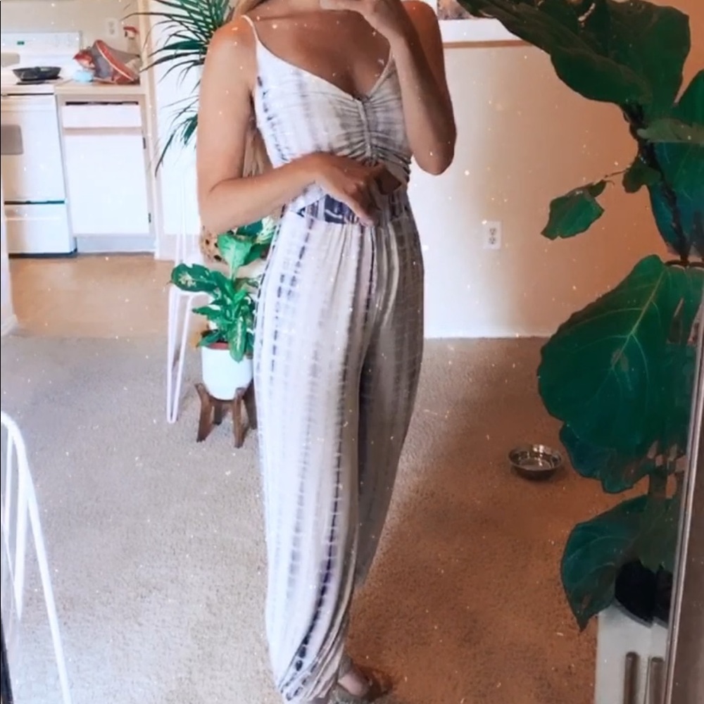 Eggplant jumpsuit with cut out